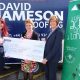Portadown based construction firm David Jameson present a cheque to ActionMS