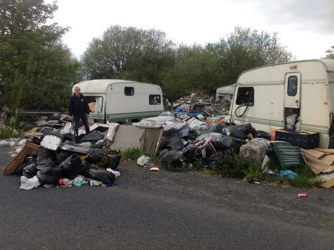 Caravan park dump in Crossmaglen, south Armagh