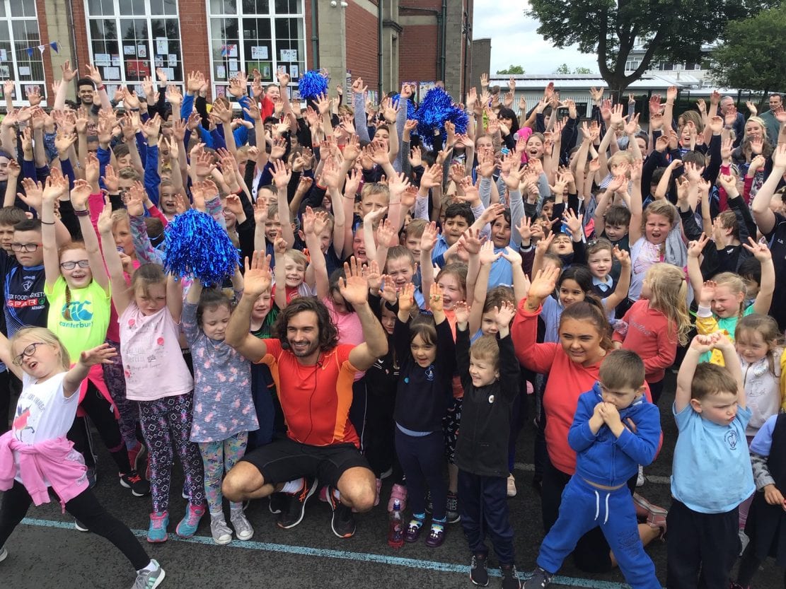 The Bodycoach Joe Wicks visits Armagh primary school