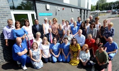Pictured are Southern Trust staff and members of the McWilliams family celebrating the opening of the new Aseptic Suite at Craigavon Area Hospital