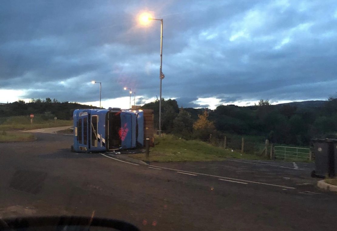 Lorry overturned Newry