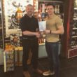 DrinkApp's operations manager James Freeman (right) and Adrian Cassidy, off-licence manager for Occasions, Centra in Keady