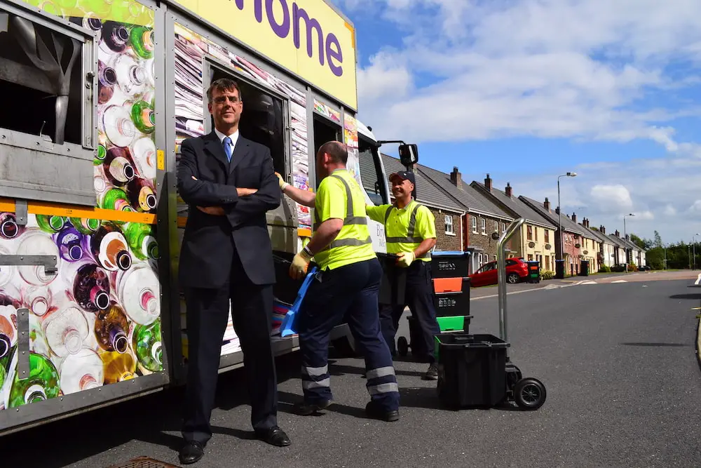 Bryson Recycling Director, Eric Randall, pictured with team on a collection route