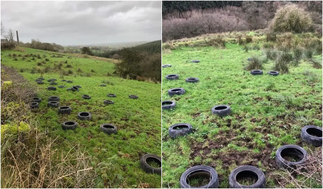 Dumping tyres in Darkley