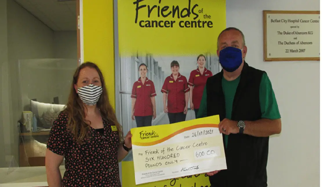 Kieran O'Toole Cancer cheque