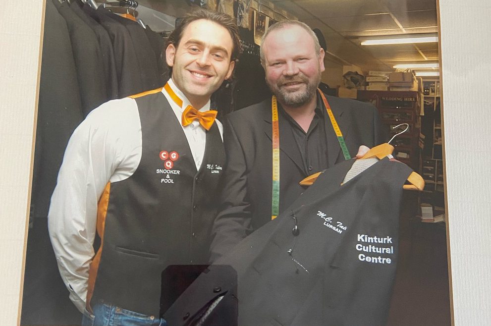 Malachy Cumberton pictured with snooker player Ronnie O'Sullivan