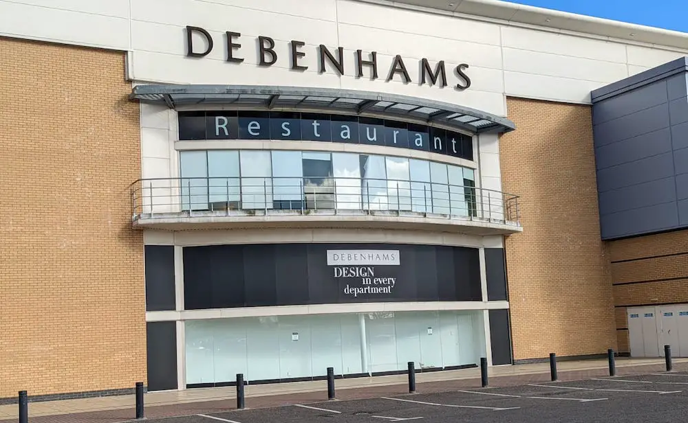 Former Debenhams store at rushmere Shopping Centre