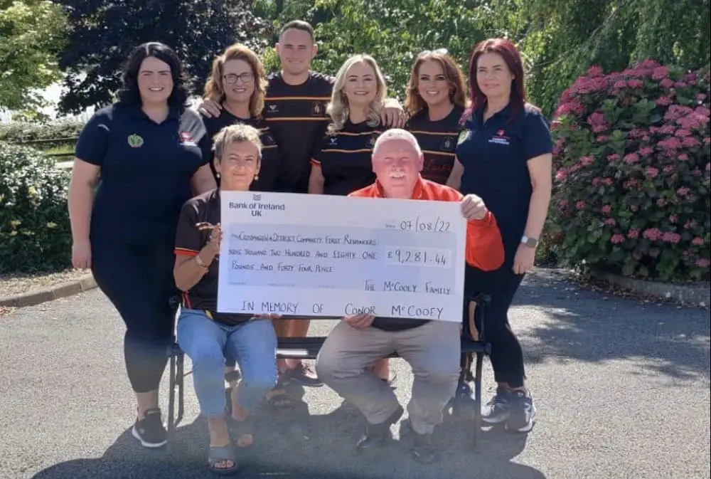 Crossmaglen First Responders Conor McCooey donation