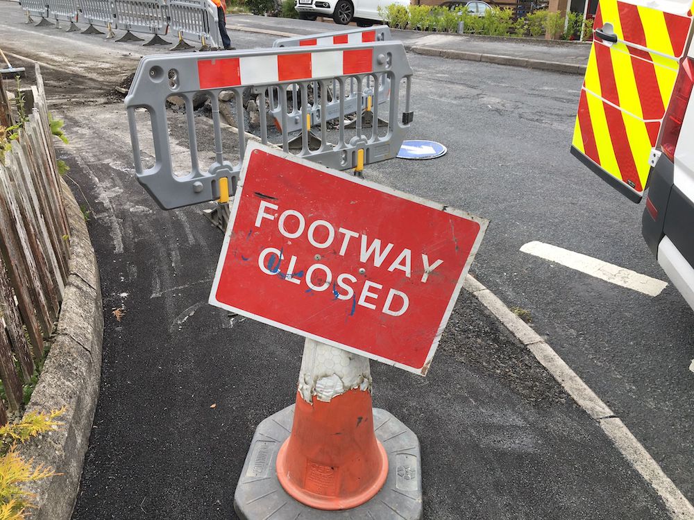 Footpath closed roadworks Richhill