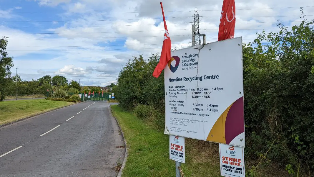 Lurgan Newline recycling centre Strike