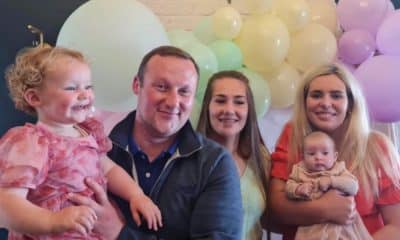 Aaron O'Neill pictured with his family
