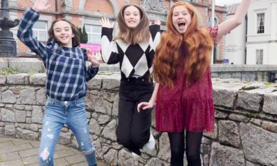 Clare Keeley (Gilford), Niamh Noade (Lislea) and Sophie Lennon (Mayobridge) celebrating
