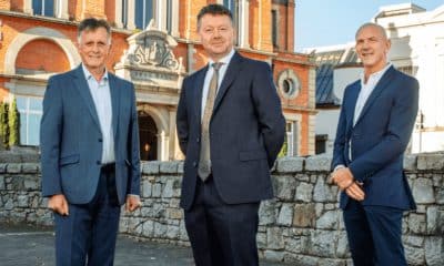 Pictured L-R are Mark Bleakney, Southern Regional Manager, Invest NI; Kielty Hughes, CEO, ISx4; George McKinney, Director of Technology and Services, Invest NI.