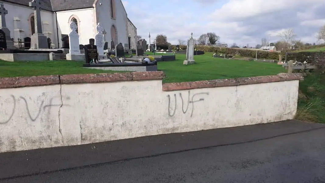 Graffiti St Teresa's Church Tullyherron