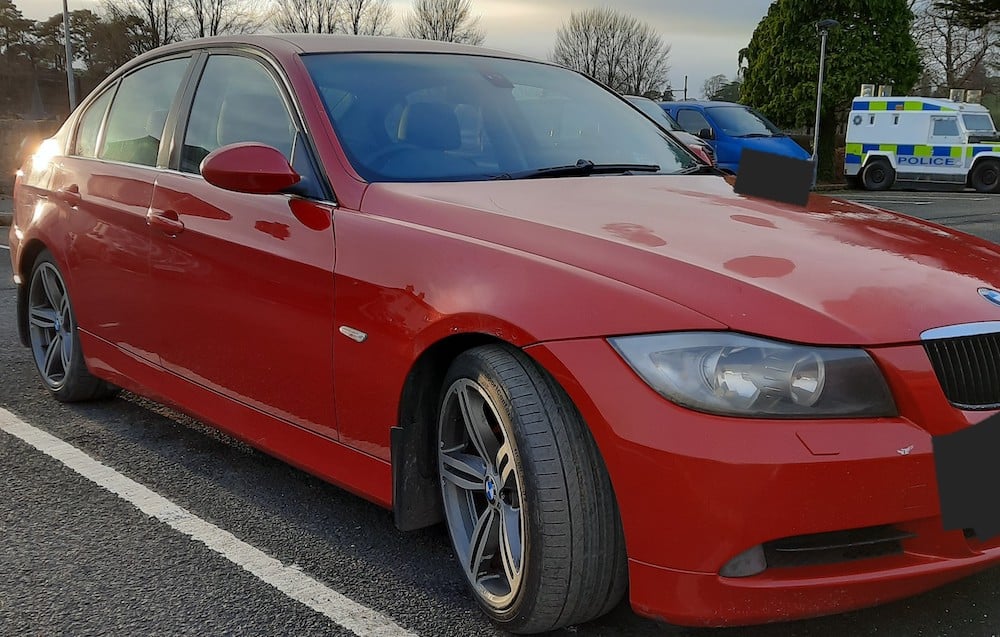 One of the vehicles seized by officers as part of the District Support Team (DST) in South Area assisted by Slieve Gullion Neighbourhood Team officers proactive policing operation on Friday 27th January.