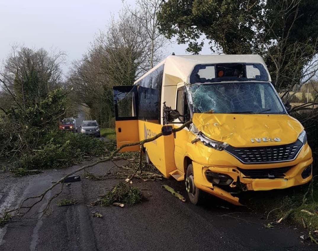 Trees falls on school bus in Richhill