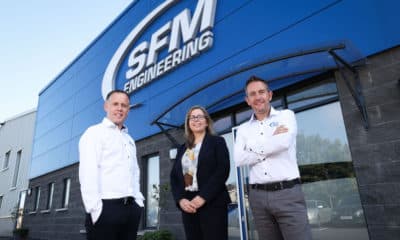 Pictured are Barry Breen, Technical Director, SFM Engineering, Diane McCall, Senior Business Manager, Bank of Ireland UK, Paul Breen, Managing & Commercial Director, SFM Engineering.