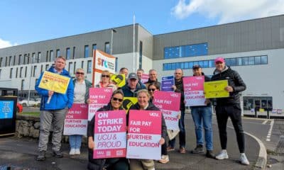 Staff at Armagh's SRC on the picket line in dispute over pay and conditions