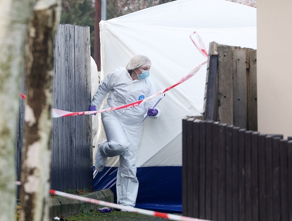 Police at the scene in Lurgan where they are investigating a sudden death. Picture by Jonathan Porter/PressEye