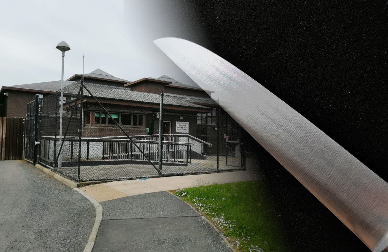 Craigavon Courthouse and a knife