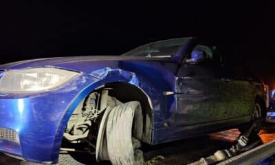 Michael Downey is accused of driving a blue BMW which rammed police officers on Monday, May 18