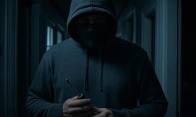 Burglar armed with screwdriver