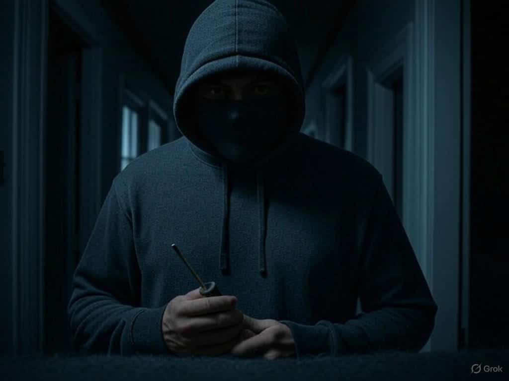 Burglar armed with screwdriver