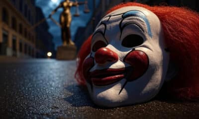 Discarded clown mask
