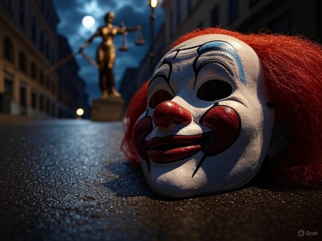 Discarded clown mask