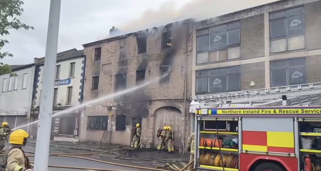 Fire at Merchants Quay in Newry