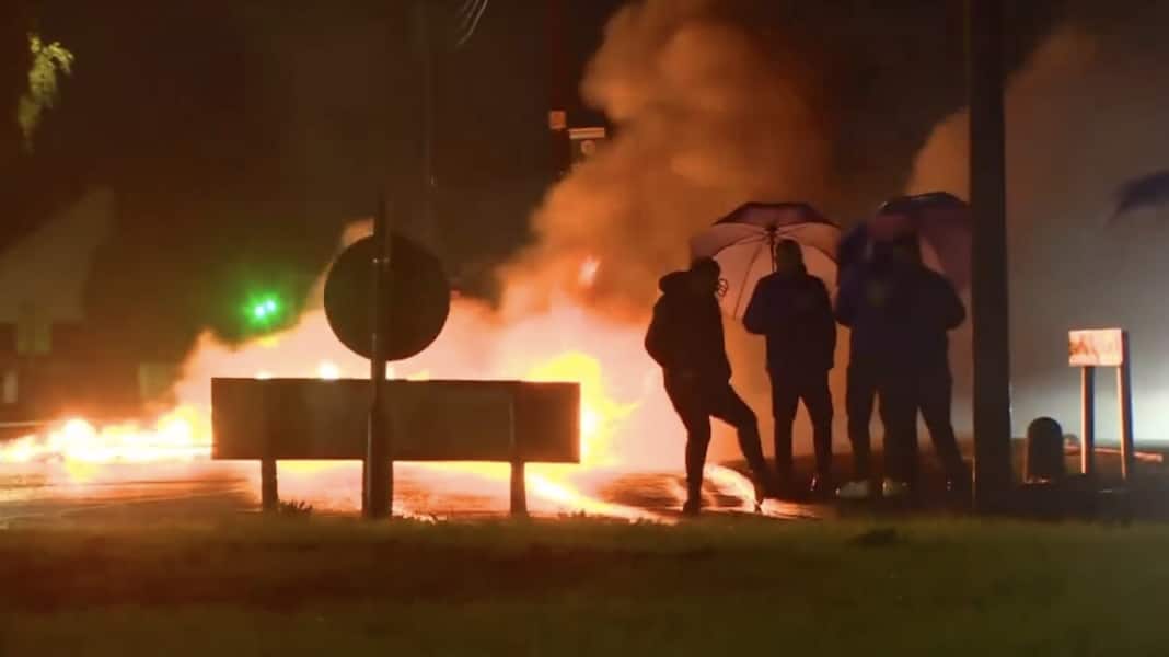 Portadown protest. Credit: BBC