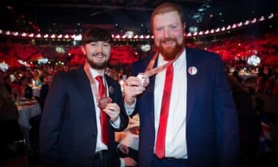 EuroSkills and SRC competitors Caolan McCartan and Patrick Sheerin who won a bronze medal at EuroSkills Herning 2025