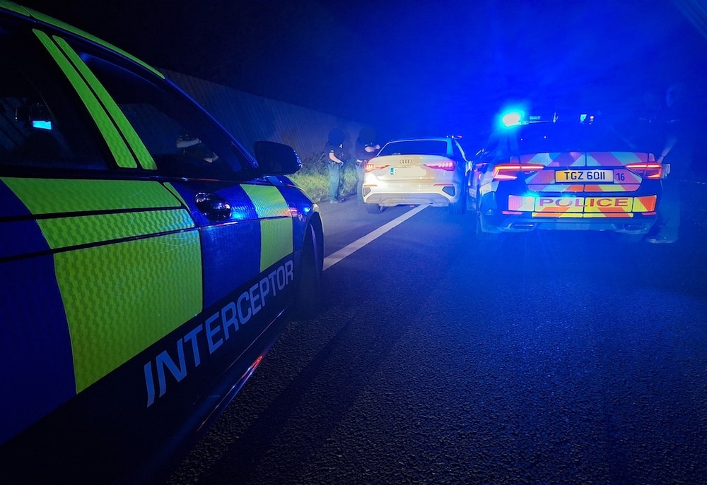 Police at night time interceptor