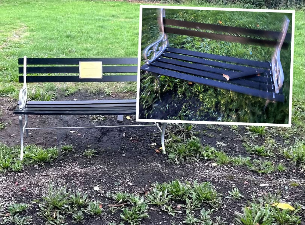 Memorial bench in Armagh